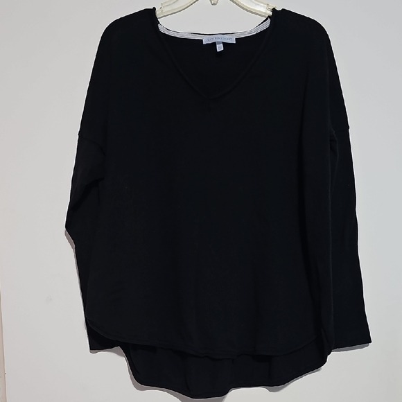 Victoria's Secret Tops - Victoria's Secret Black Long Sleeve Knit Top Loungewear Large Cotton Blend Soft